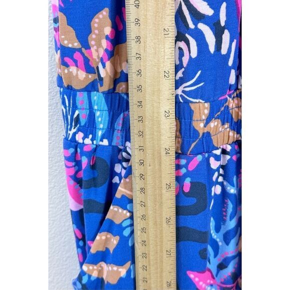 NWOT Lilly Pulitzer Neck Tie Wyota Borealis Blue Pant One Piece Jumpsuit Romper - Picture 10 of 16